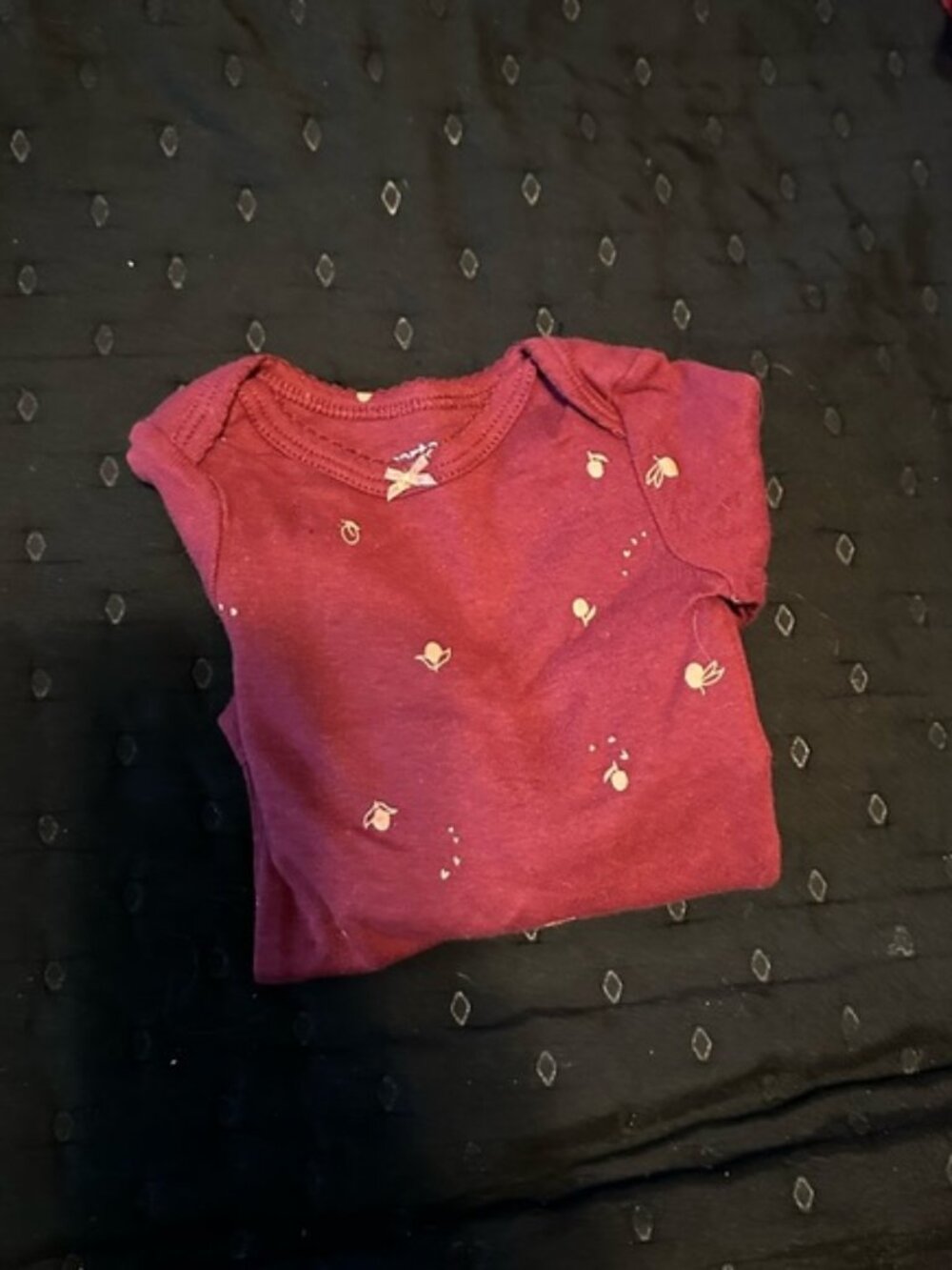 Kids Maroon Shirt with Floral Accents